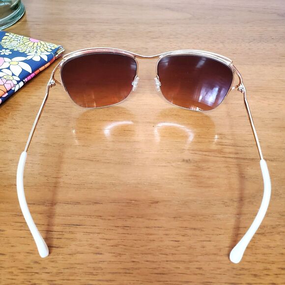 Trina Turk Vasto Sunglasses Ivory Summer Oversized Aviator Eye Optical 58-16-130 - Picture 4 of 9